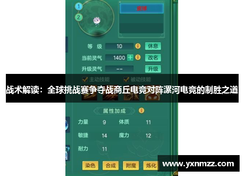 战术解读：全球挑战赛争夺战商丘电竞对阵漯河电竞的制胜之道